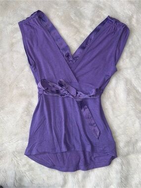 Purple Wrap-Style Women’s Top